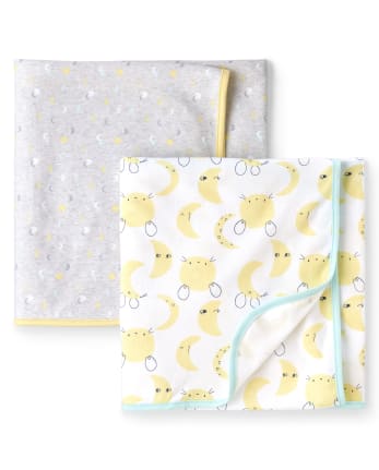 Baby Mouse And Moon Swaddle Blanket 2-Pack