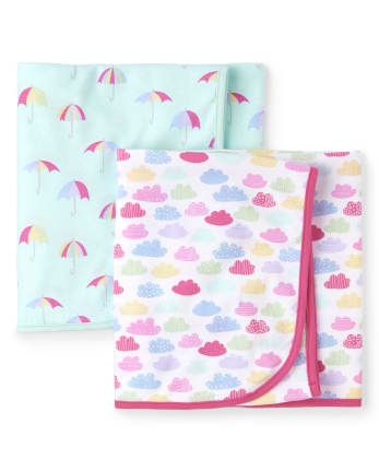 Baby Girls Rainbow Swaddle Blanket 2-Pack