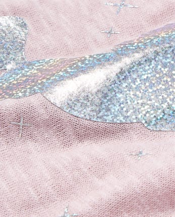 Baby and Toddler Girls Embellished Graphic Lightweight Sweater High Low Top