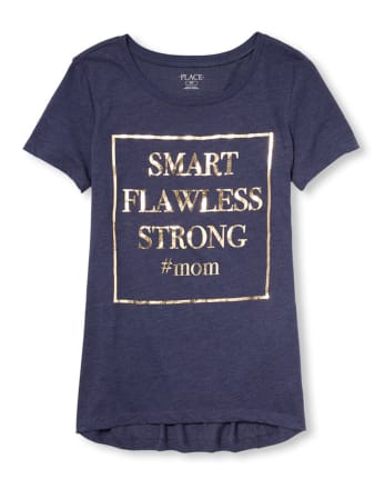 Womens Mommy And Me Foil Mom Matching Graphic Tee