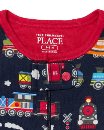 Baby And Toddler Boys Train Snug Fit Cotton One Piece Pajamas