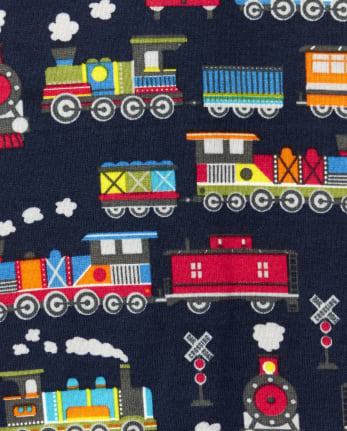 Baby And Toddler Boys Train Snug Fit Cotton One Piece Pajamas