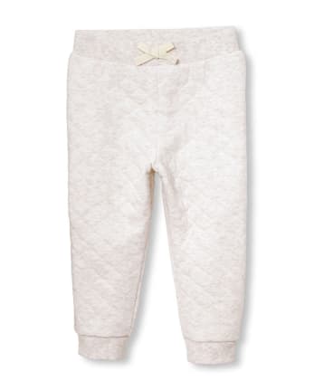 Baby And Toddler Girls Active Quilted French Terry Jogger Pants