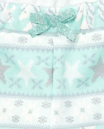 Pantalon en molleton à imprimé jacquard pailleté Active pour bébés et petites filles