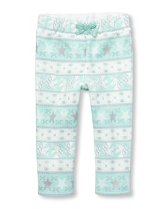 Pantalon en molleton à imprimé jacquard pailleté Active pour bébés et petites filles