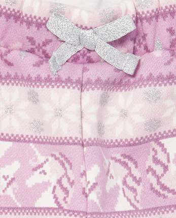 Baby And Toddler Girls Active Glitter Fairisle Print Fleece Pants