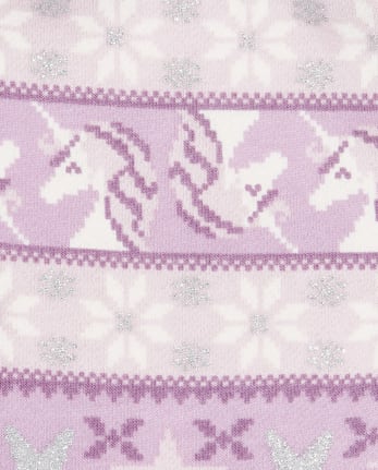 Baby And Toddler Girls Active Glitter Fairisle Print Fleece Pants