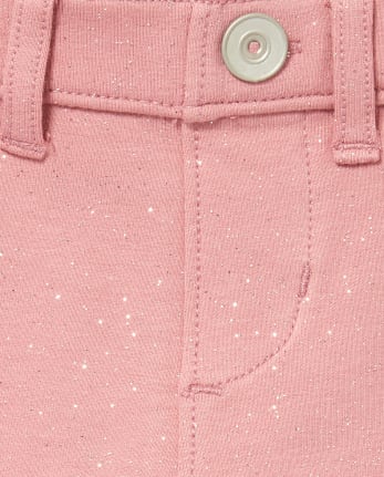 Girls Glitter French Terry Pull On Jeggings