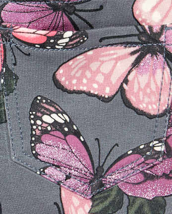 Baby And Toddler Girls Glitter Print Knit Pull On Jeggings - CHALKBOARD