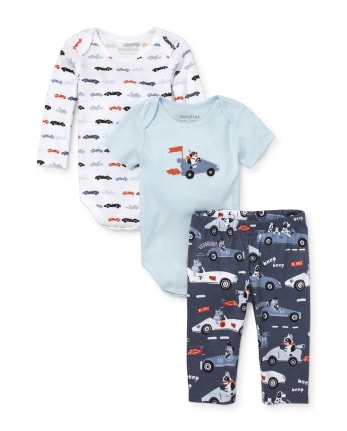 Conjunto de ropa de juego de 3 piezas para bebés niños Cars