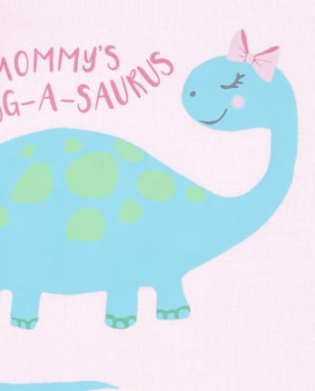 Baby And Toddler Girls Dino Mom Snug Fit Cotton Pajamas