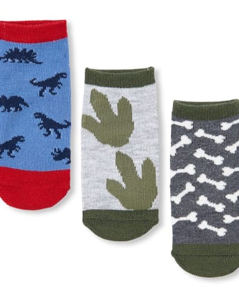 Calcetines tobilleros Dino para niños pequeños, paquete de 6