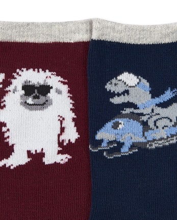 Paquete de 6 calcetines con diseño de dinosaurios para niños pequeños