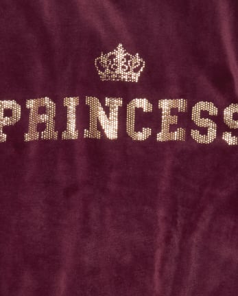 Girls Matching Family Foil 'Princess' Crown Velour Pajamas