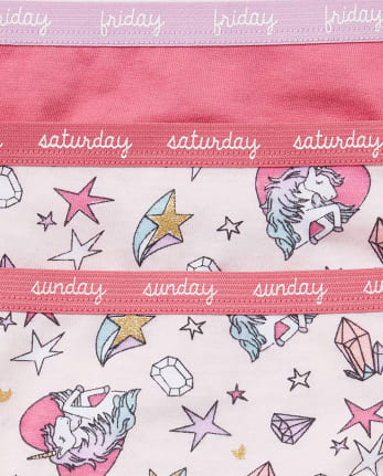 Girls Days Of The Week Glitter Unicorn Briefs 7-Pack