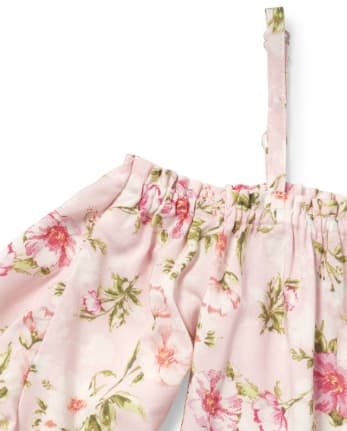 Girls Floral Off Shoulder Top