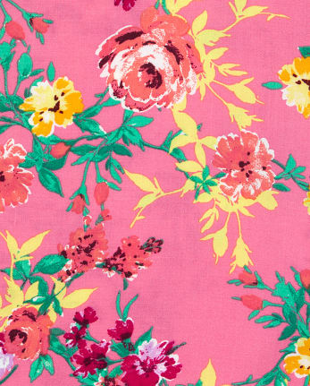 Girls Floral Cold Shoulder Top