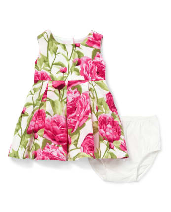 Baby Girls Mommy and Me Sleeveless Floral Print Woven Matching Dress ...