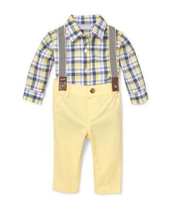 Baby Boys Plaid 3-Piece Outfit Set