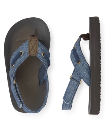 Toddler Boys Chambray Baja Flip Flops
