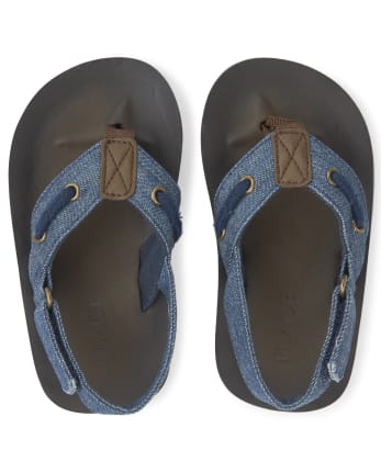 Toddler Boys Chambray Baja Flip Flops