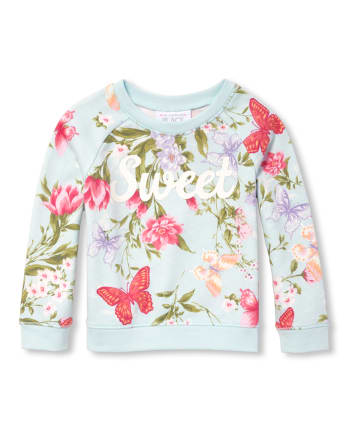 Baby And Toddler Girls Active Floral French Terry Pullover