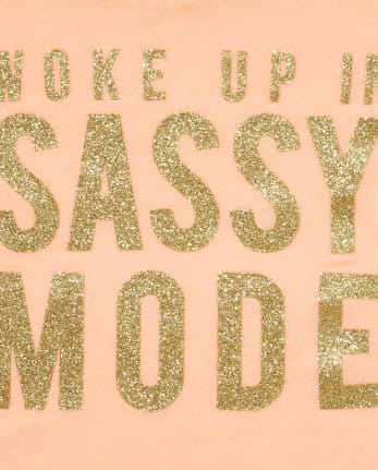 Baby And Toddler Girls Glitter Sassy Graphic Tee