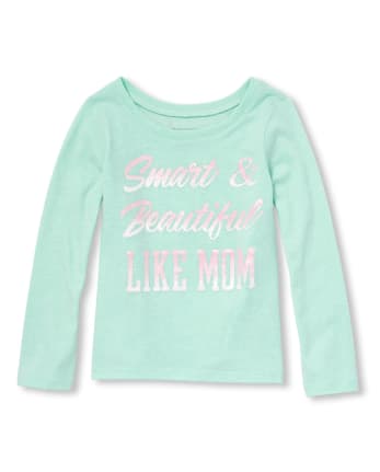 Baby And Toddler Girls Glitter Like Mom Graphic Tee