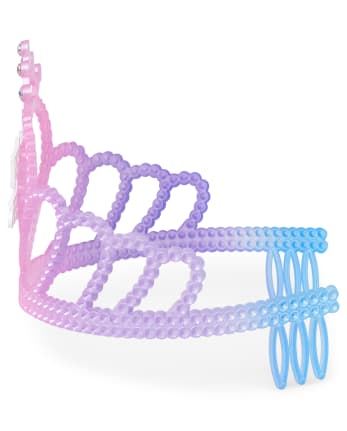 Diadema con tiara de princesa de cumpleaños con purpurina para niñas