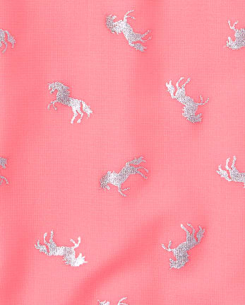 Traje de baño de una pieza con unicornio metalizado para niñas