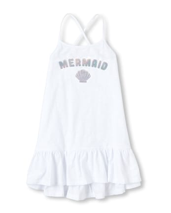 Girls Sleeveless Foil 'Mermaid' Cover Up