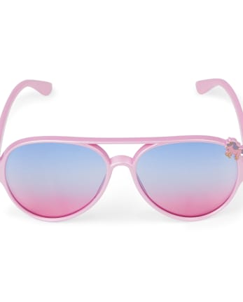 Gafas de sol de aviador con purpurina y arcoíris para niñas pequeñas