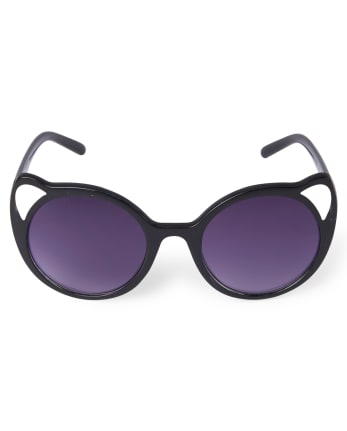 Girls Cat Eye Round Sunglasses | The Children's Place - BLACK