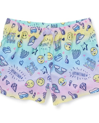 Girls Emoji Doodle Pajama Shorts