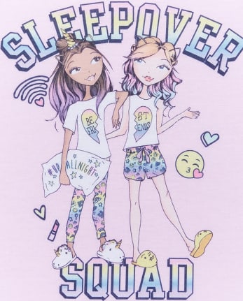 Girls Sleepover Emoji Pajamas