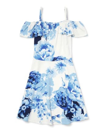 Girls Mommy And Me Floral Matching Off Shoulder Dress