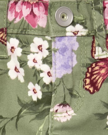 Girls Butterfly Floral Skimmer Shorts