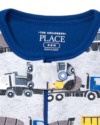 Baby And Toddler Boys Truck Snug Fit Cotton One Piece Pajamas