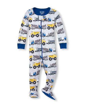 Baby And Toddler Boys Truck Snug Fit Cotton One Piece Pajamas