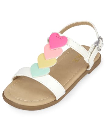 Toddler Girls Heart T-Strap Sandals