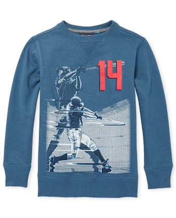 Boys Active Graphic Crew Neck Fleece Top - FEDERALBLU