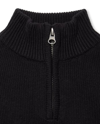 Boys Long Sleeve Striped Half Zip Mock Neck Sweater | The Children's ...
