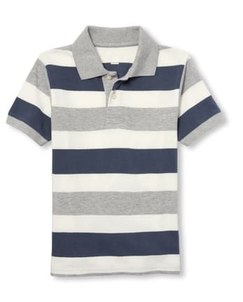 Boys Short Sleeve Rugby Striped Pique Polo | The Children's Place