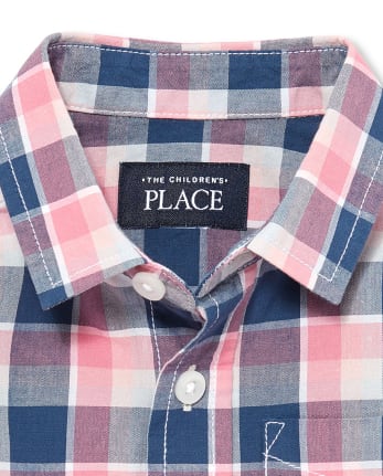 Baby And Toddler Boys Plaid Poplin Button Down Shirt