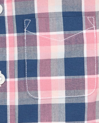 Baby And Toddler Boys Plaid Poplin Button Down Shirt