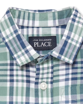 Baby And Toddler Boys Plaid Poplin Button Down Shirt