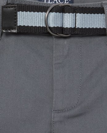 Boys Belted Skinny Chino Pants