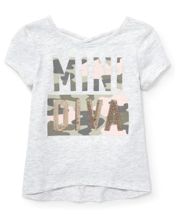 Baby And Toddler Girls Embellished Cut Out Top