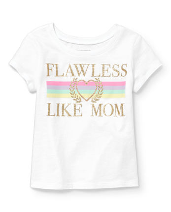Baby And Toddler Girls Matching Family Glitter Mom Graphic Tee