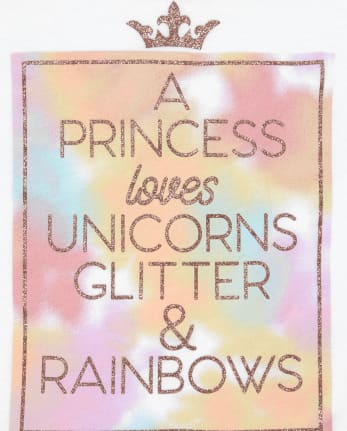 Baby And Toddler Girls Glitter Princess Graphic Tee